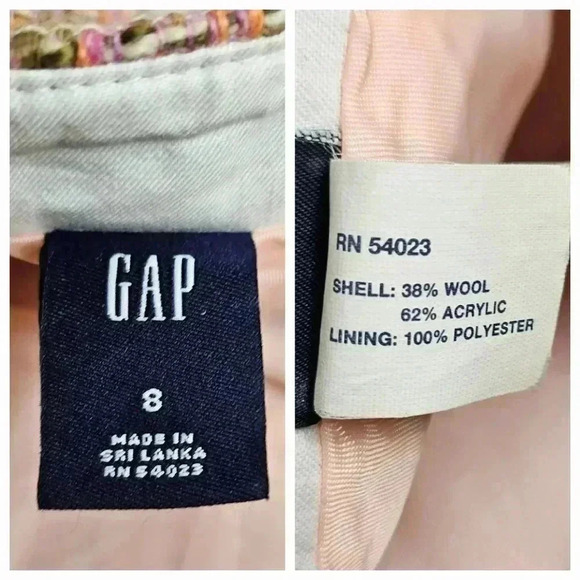 Gap Womens Retro Peach Pastel Multicolored Wool Tweed Skirt Flounce Hemline 8 - Picture 3 of 9